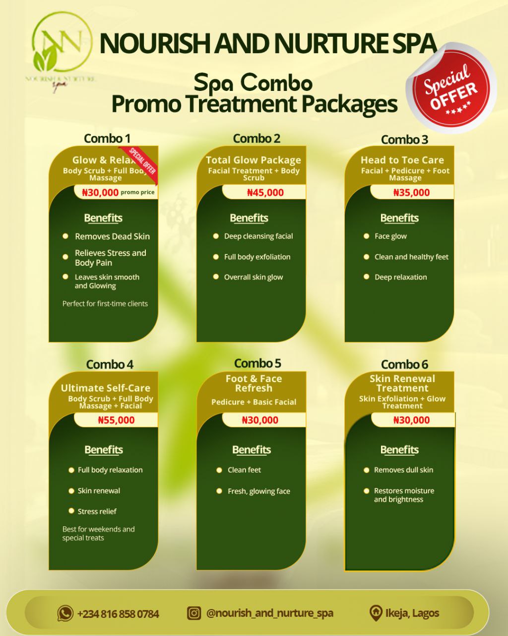 Spa combo promo treatment packages